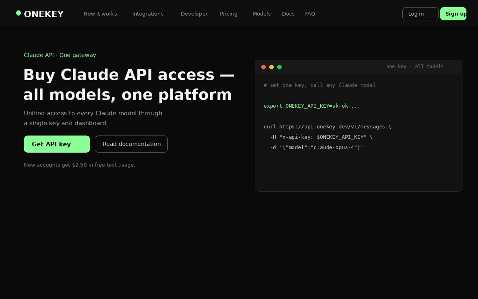 ONEKEY — единый доступ к Claude API